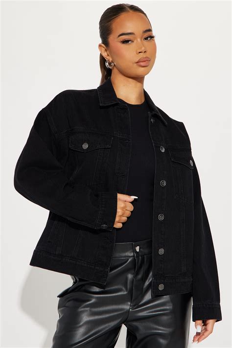 High Standards 90's Boyfriend Denim Trucker Jacket - Black Wash ...