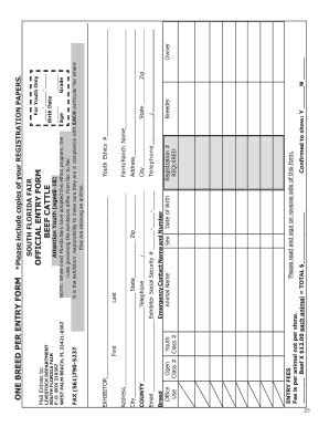 Fillable Online SOUTH FLORIDA FAIR OFFICIAL ENTRY FORM BEEF CATTLE Fax ...