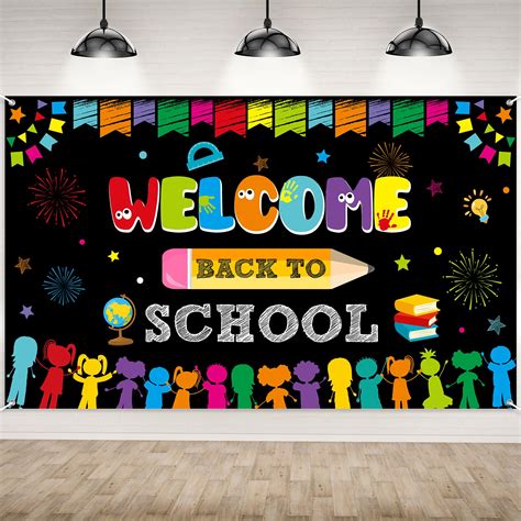 Buy Welcome Back to School Backdrop Banner Decorations, Large Fabric ...