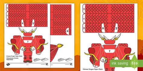 Chinese Dragon Paper Chain English/German (teacher made)