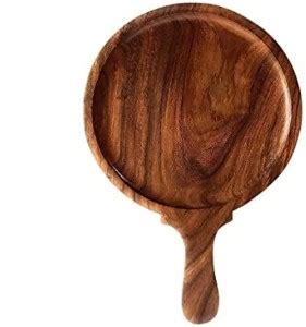 Art House Wooden Pizza Serving Platter/Tray/pan 10 inch, (Brown Pack of ...