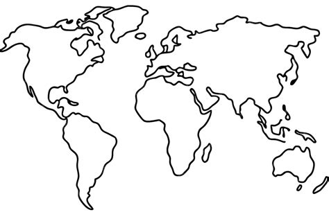 Simple World Map Outline 的图像结果
