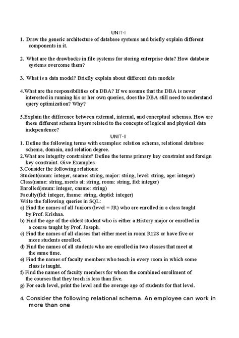 DBMS Assignment Questions: Architecture, Models, and SQL Queries - Studocu