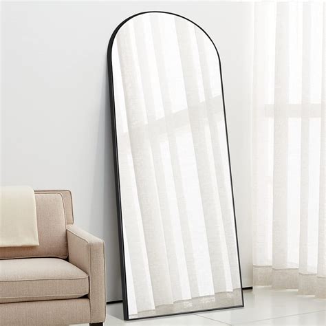 Snapklik.com : Arched Full Length Mirror Black, Floor Mirror, Standing ...
