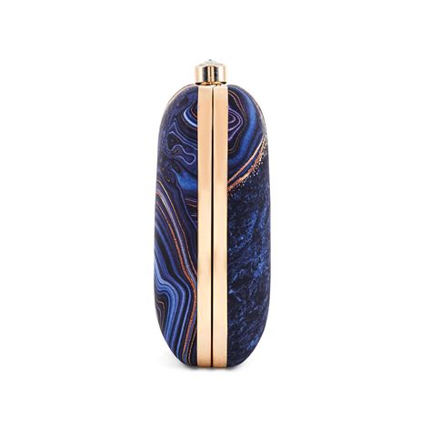 Joker & Witch Azzure Quartz Blue Printed Clutch For Women