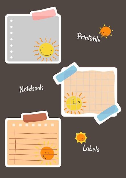 Printable Notebook Sticker Design 的图像结果