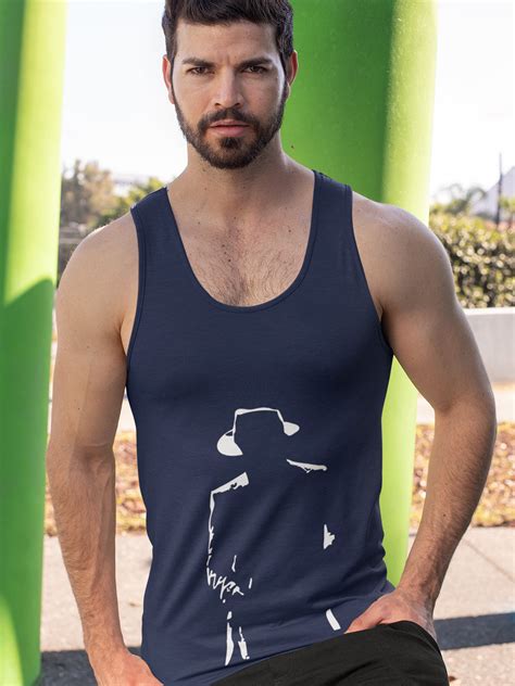 White Man Blue Sleeveless T-Shirt – feranoid