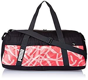 Puma Polyester 25 cms Phantom Black-Paradise Pink-AOP Travel Duffle ...