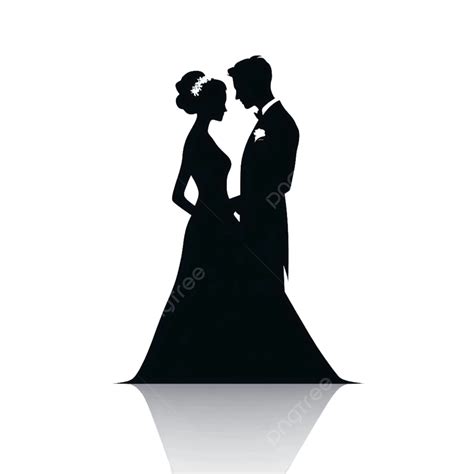 Bride And Groom In A Wedding Silhouette, Wedding, Bride, Bride And Groom PNG Transparent Clipart ...