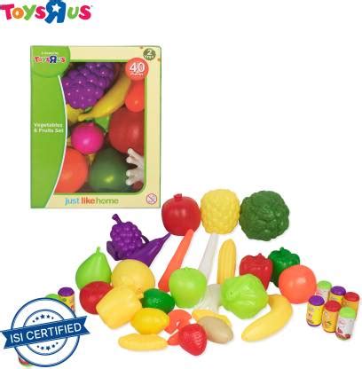 Toys R Us Just Like Home 40 Piece Fruit and Vegetable Set for Kids ...