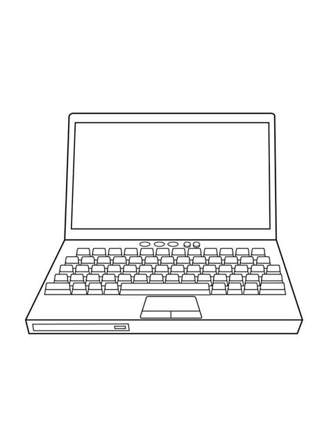 Laptop Coloring Page 的图像结果