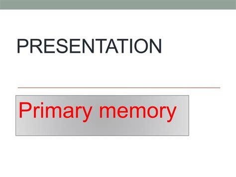 Primary Memory 的图像结果