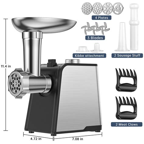 Electric Meat Mincer, 2600W Max Heavy Duty Meat Grinder, Stainless ...
