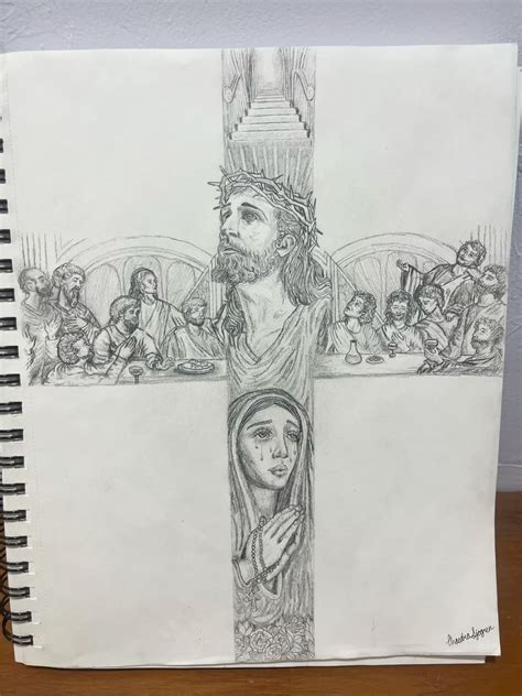 Jesus & Mary | The Last Supper | The Cross in 2025 | Jesus art drawing ...