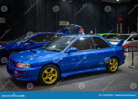 Blue Subaru Impreza WRX STi Coupe Type R Version V GC8F in Black Auto ...