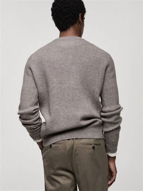 Mango Mary Cable Knit Jumper, Grey