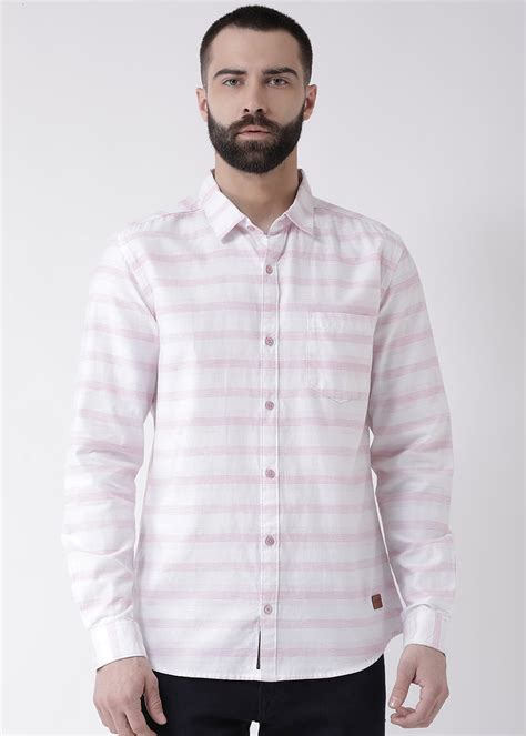 Get Patch Pocket Detail Contrast Striped White Shirt at ₹ 899 | LBB Shop