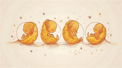 Illustration showing the stages of human embryonic development from ...