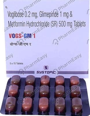 Vogs Gm 1mg Strip Of 15 Tablets: Uses, Side Effects, Price & Dosage ...