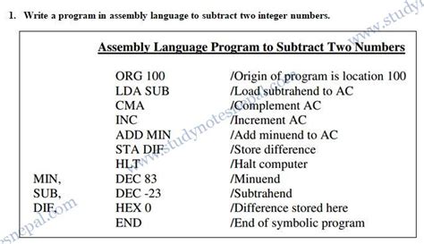 Sample of Assembly Language Programs with Explanation 的图像结果