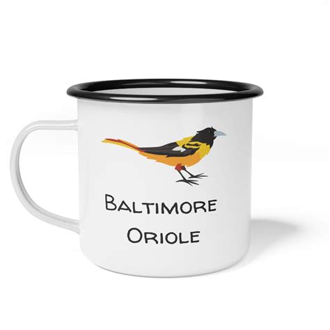 Baltimore Oriole on Enamel Camp Cup, Baltimore Oriole, Baltimore ...