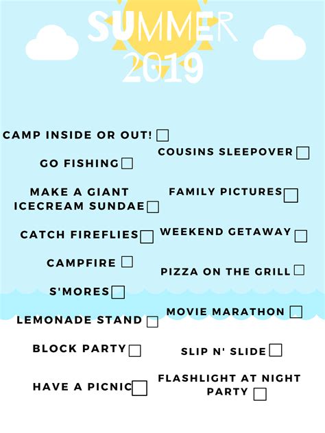 Summer Fun Checklist 的图像结果
