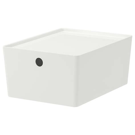KUGGIS box with lid, white, 26x35x15 cm (10 ¼x13 ¾x6") - IKEA