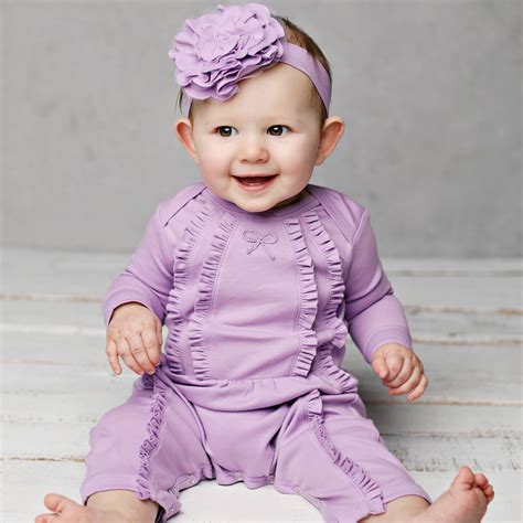 Lemon Loves Layette Victoria Romper for Newborn and Baby Girls in Lilac