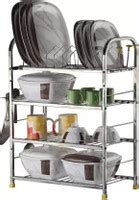 IRONTECH Utensil Kitchen Rack Steel Wall Mount Dish Plate Cutlery Stand ...