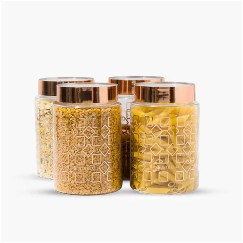 Buy STEELO Homely Set of 4 PET Storage Jars - 1L from Steelo at just ...