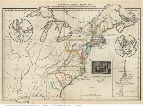 1776 Seventh Map of the United States - Declaration of Independence ...