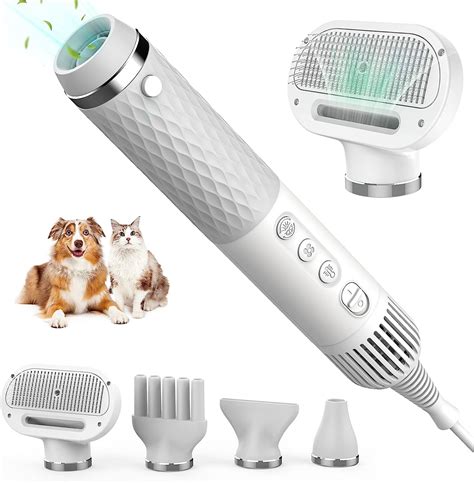 IFurffy Dog Hair Dryer, 5 in 1 Portable Handheld Dog Dryer with Smart ...