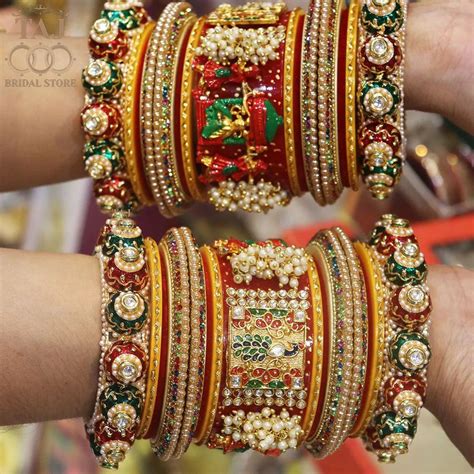 Rajwadi Bridal Chuda with Beautiful Doli-Peacock Design Kada and Heavy ...