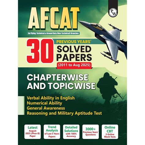 PW 30 AFCAT Chapterwise & Topicwise Previous Years Solved Papers (Aug ...