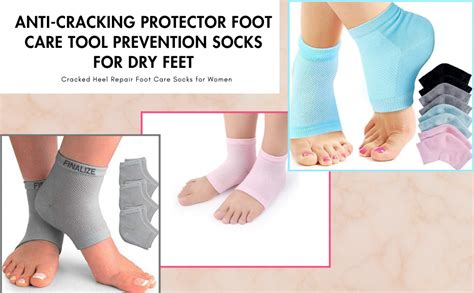 Finalize Silicone Gel Heel Socks for Dry Hard Cracked Heel Repair Pad ...