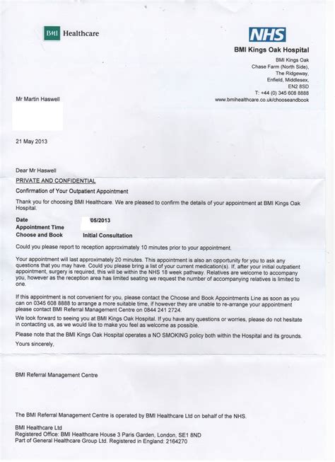 Fake Nhs Letter Template - writergin