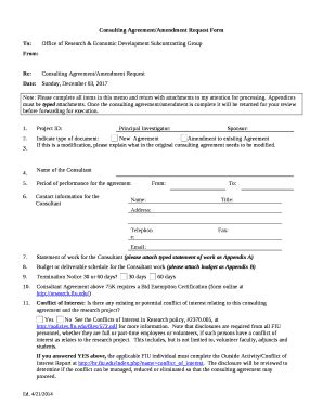 Consulting Agreement/Amendment Request - research fiu Doc Template ...