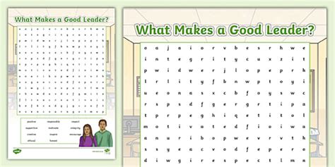 What Makes a Good Leader - Word Search