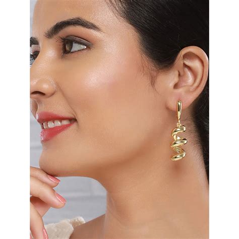 Buy Saraf RS Jewellery Anti-Tarnish Gold Plated Spiral Twister ...