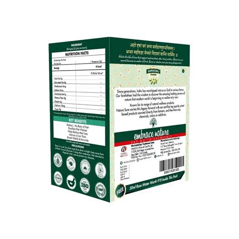 Buy Nature Sure Bhringraj Powder 200g, Get 50ml Rose Water Free