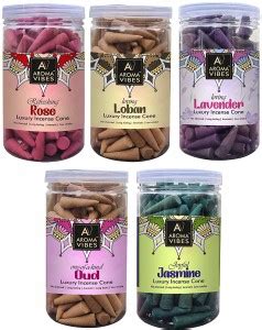 Aroma vibes Luxury Incense Cones|Dhoopbatti|Loban, Gugal,Rose, Oud and ...