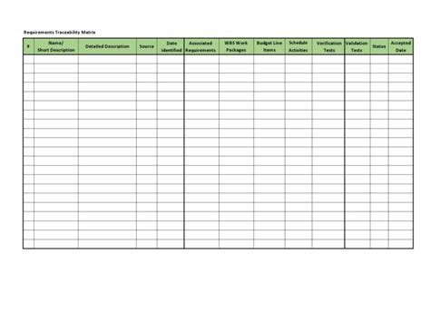Image result for Requirements Traceability Matrix Template