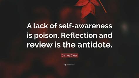 James Clear Quote: “A lack of self-awareness is poison. Reflection and ...