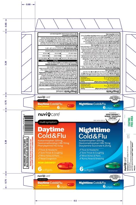 Nuvicare DayTime and NightTime Cold and Flu Softgel Combo Pack