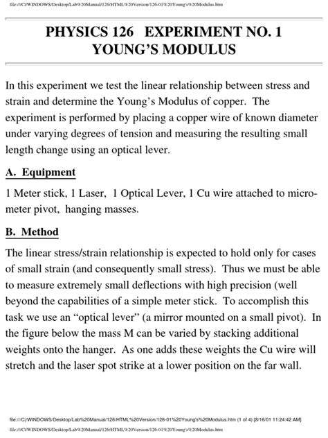 Image result for Youngs Modulus Experiment