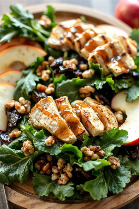 Grilled Apple Walnut Chicken Salad with Maple Vinaigrette