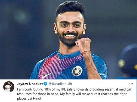 Indian cricketer Unadkat donated 10% his IPL income for essential ...