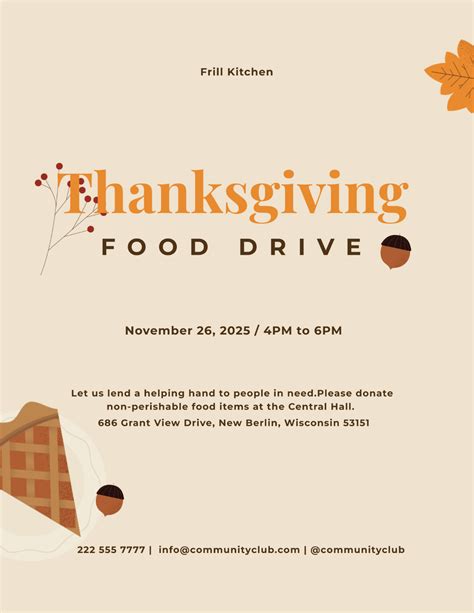 Thanksgiving Food Drive Template