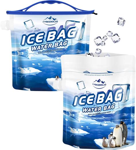 Amazon.com : CamiceBolso Reusable Ice Bag 2.5lb Ice Cube Bag,Portable ...