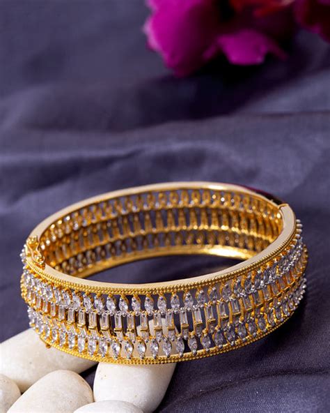 CZ Gems Adorned Kada Bangle – VOYLLA